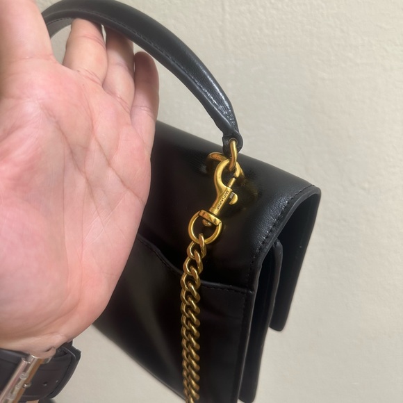 Saint Laurent YSL Sunset Leather Black Gold Hardware Crossbody Bag AUTHENTIC - Picture 10 of 10